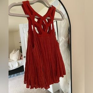 Free People burnt orange one size flowy tank